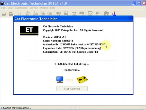Real 2015A Caterpillar ET3 Adapter III Software Display 2