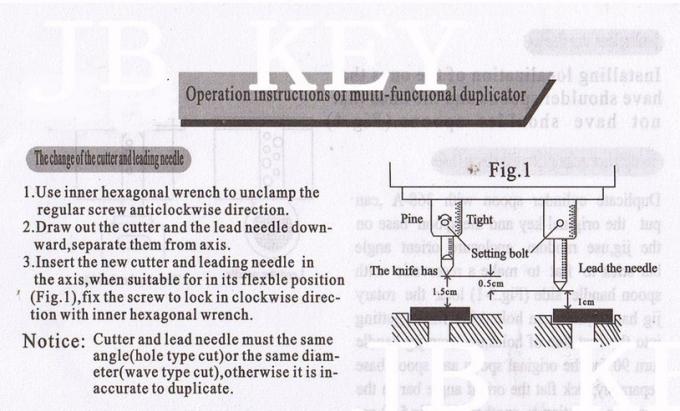 368A Key Cutting Duplicated Machine Instruction 1