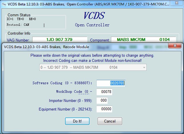 vag com VCDS Beta 12.10.3 ABS Brakes Open Controller