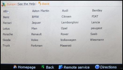 Digimaster 3 supportted European car list