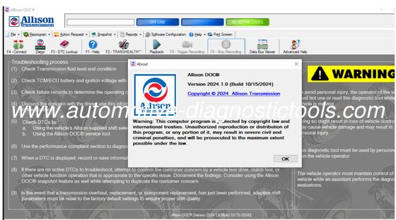 Good price Allison DOC Premium V2024.11 Allison Transmission Diagnostic Software online