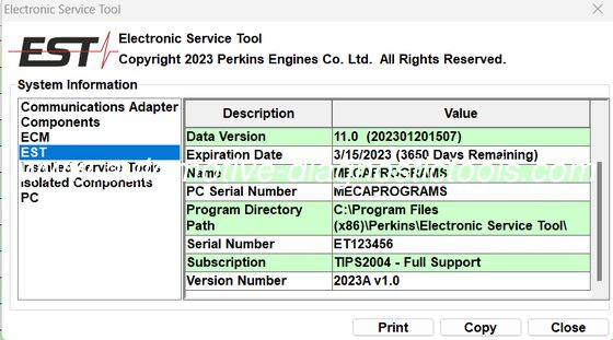 Good price Perkins  EST Electronic Service Tool 2025A Perkins Service Software online