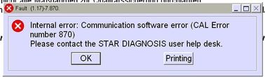 Good price MB STAR C3 Mercedes Benz Star Software , Internal Error CAL Number 870 DAS Blacklist online