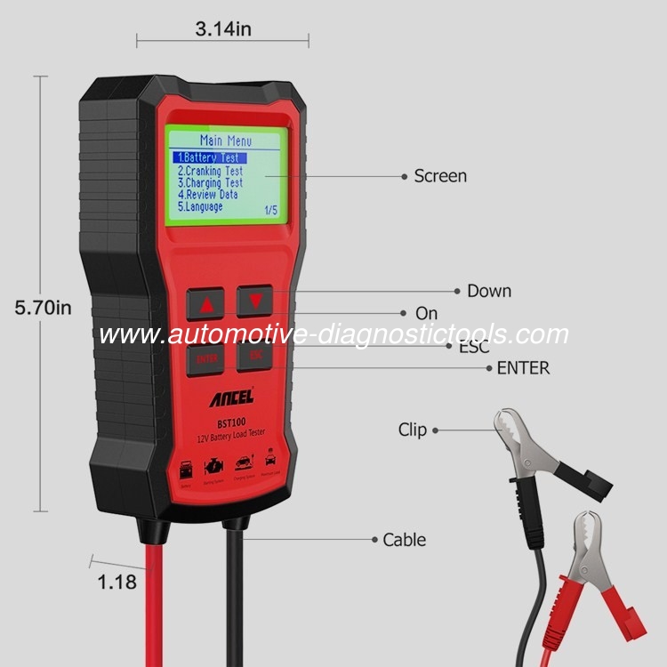 Ancel BST100 Car Battery Tester 12V Cell100-2000CCA 30- 220Ah