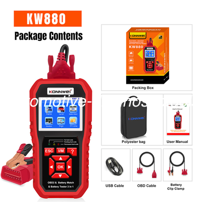 Good price KONNWEI KW880 Battery Tester Support Diagnostic & Car Battery Tester & Car Battery Match 3 In 1 online